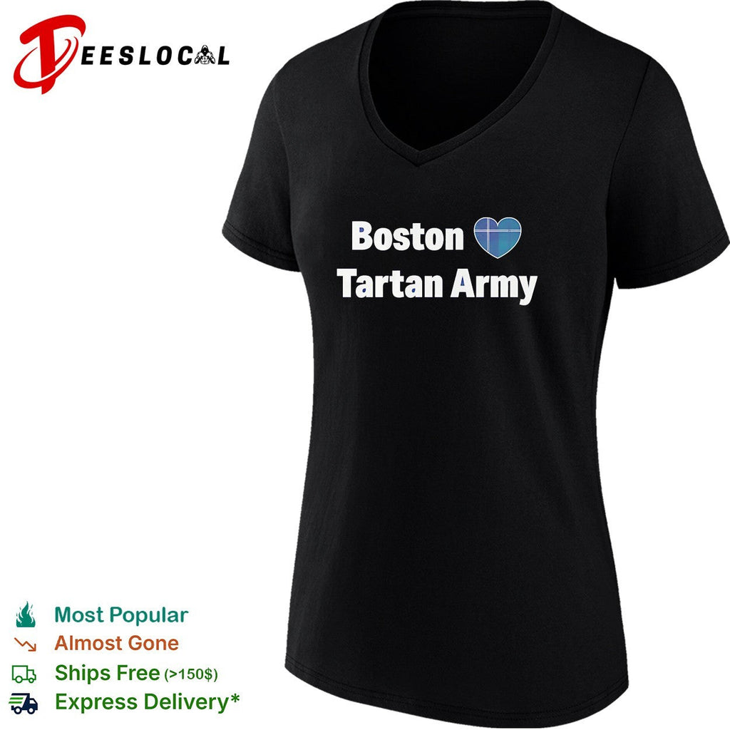 Boston heart Tartan Army Scotland national football team shirt Unisex