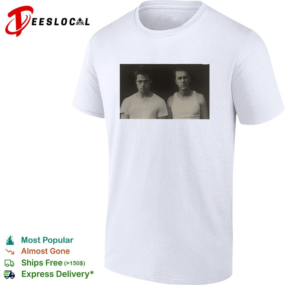 Brad Pitt Edward Norton Fight Club Tyler Durden and The Narrator Movie shirt Unisex