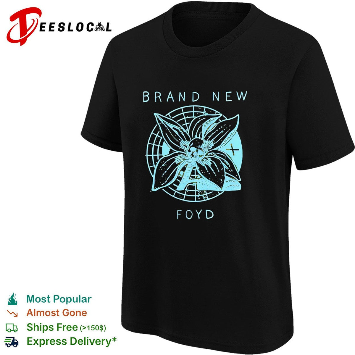 Brand New band Foyd botanical skull shirt Unisex