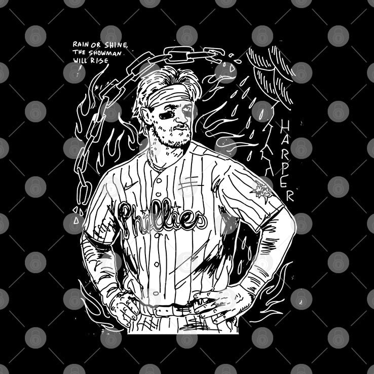 Bryce Harper Rain Or Shine The Showman Will Rise Shirt Unisex