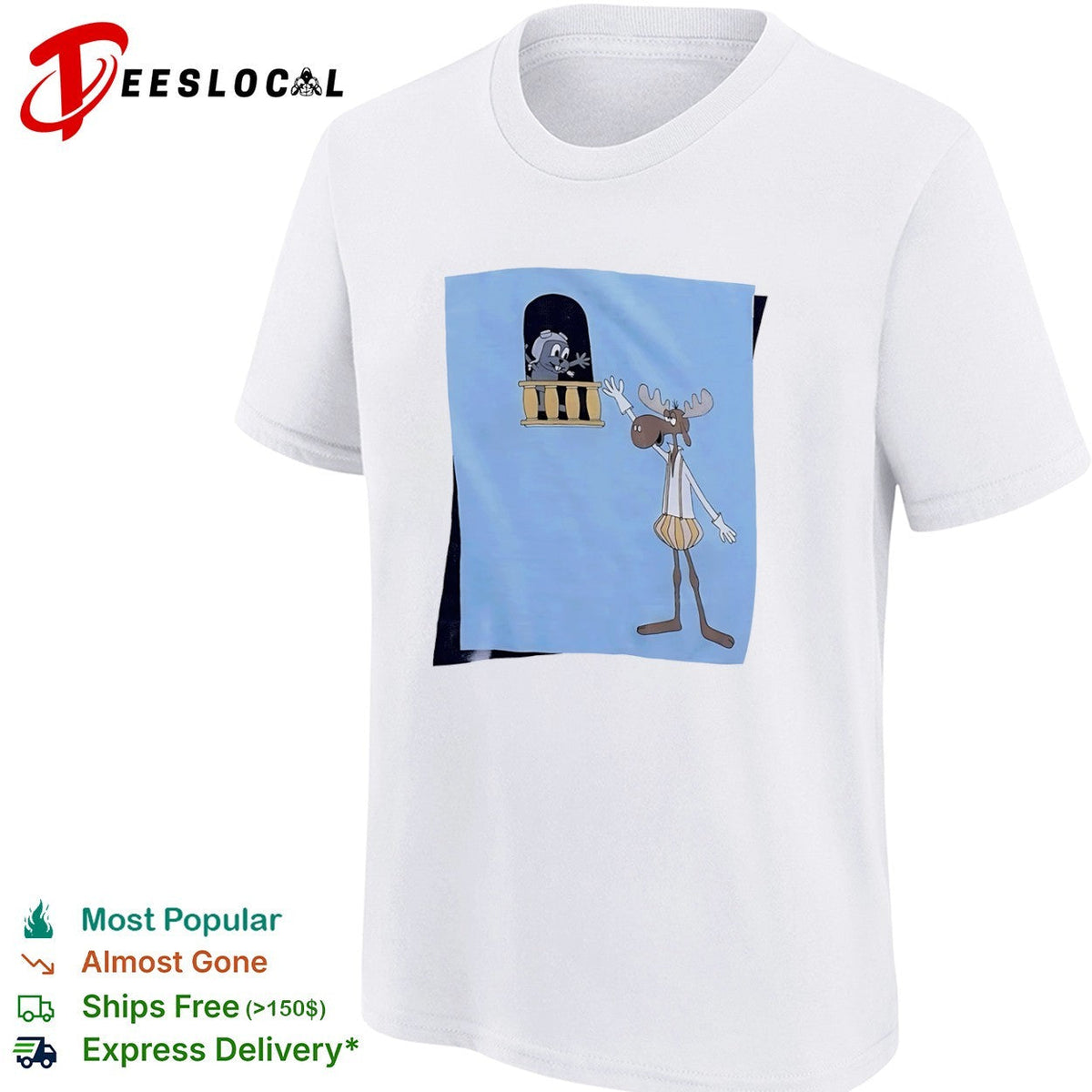 Bullwinkle J Moose and Rocket J Squirrel The Adventures of Rocky and Bullwinkle shirt Unisex