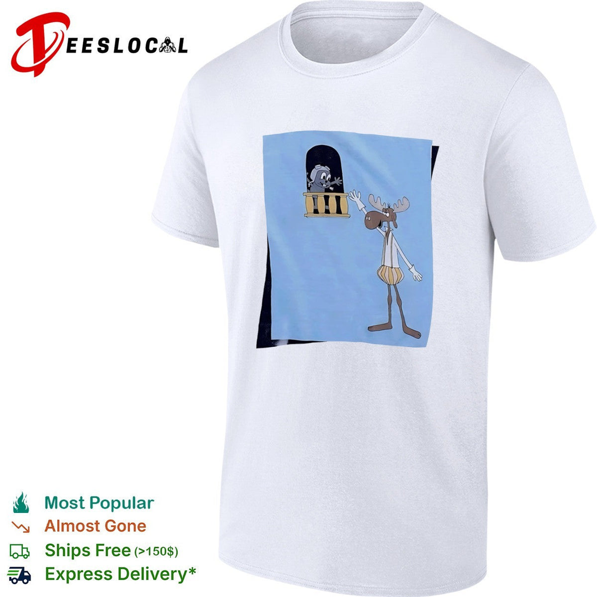 Bullwinkle J Moose and Rocket J Squirrel The Adventures of Rocky and Bullwinkle shirt Unisex