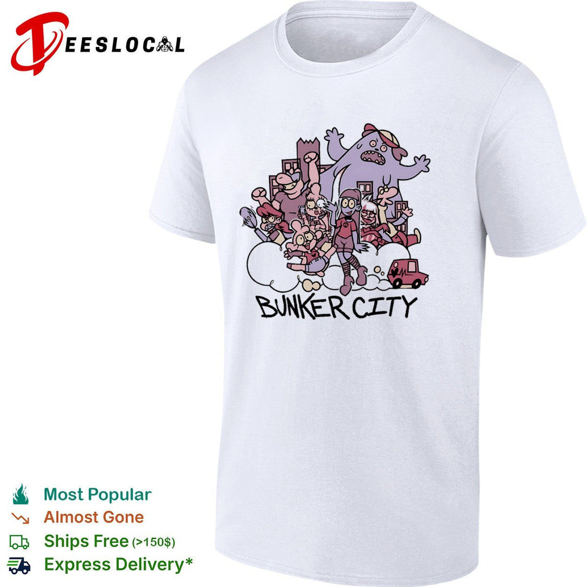 Bunker City cartoon shirt Unisex