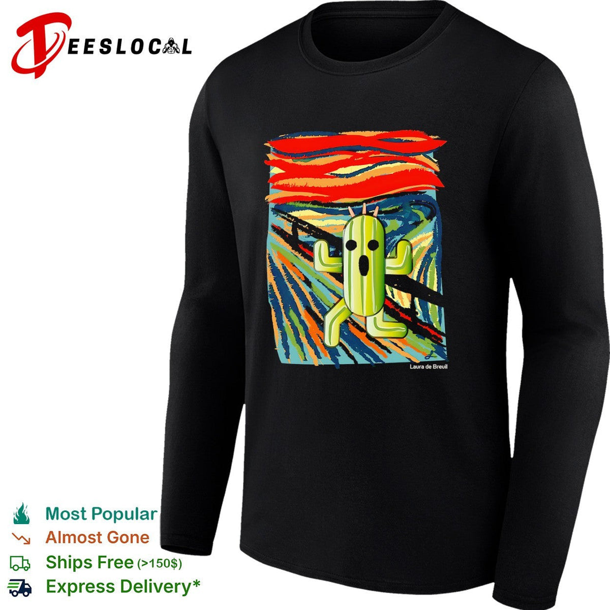 Cactuar The Scream Final Fantasy Mashup Laura de Breuil Parody Art shirt Unisex