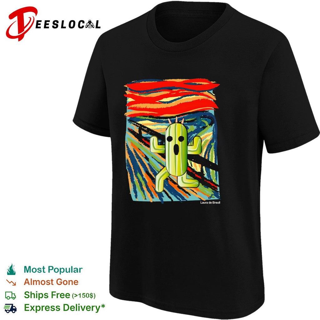 Cactuar The Scream Final Fantasy Mashup Laura de Breuil Parody Art shirt Unisex