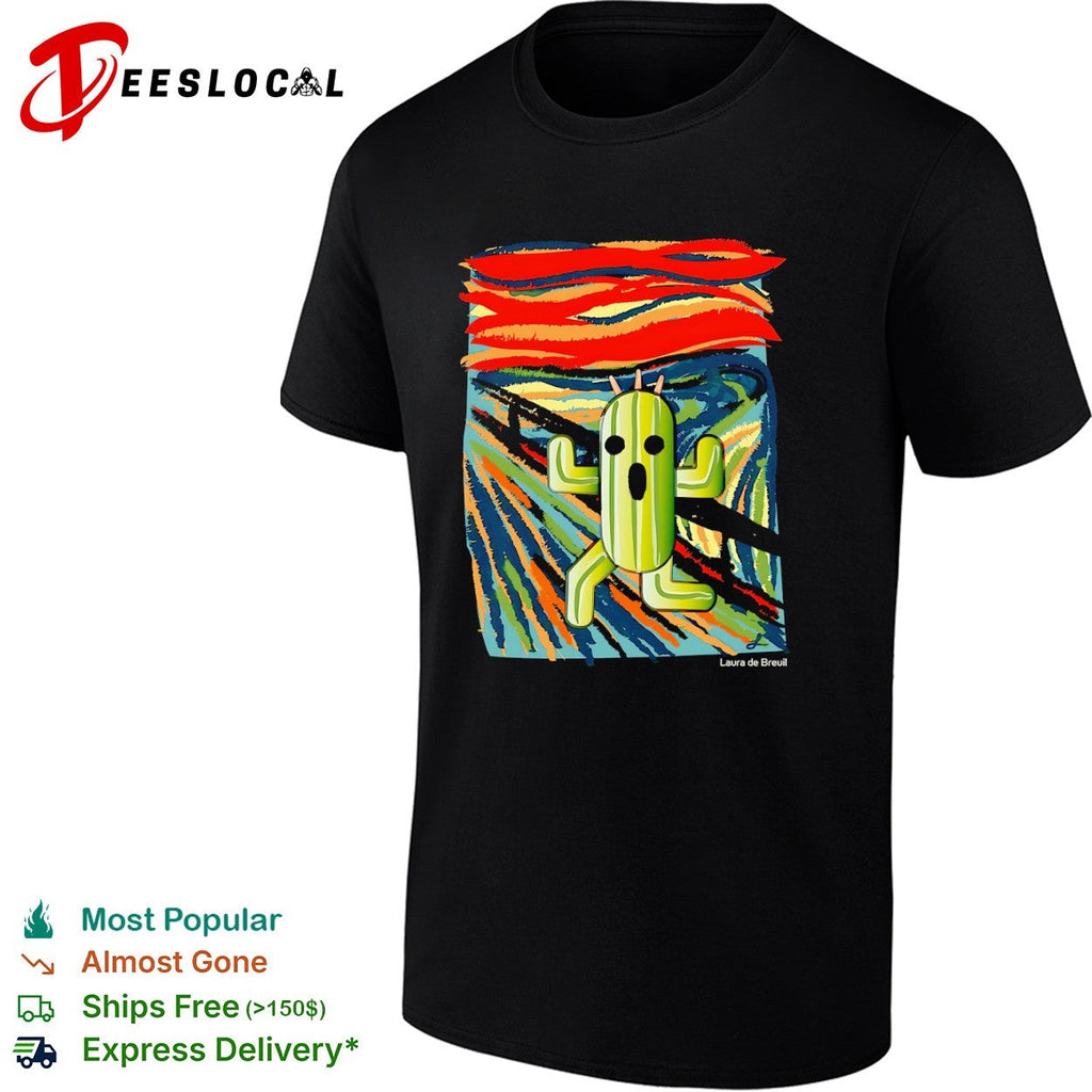 Cactuar The Scream Final Fantasy Mashup Laura de Breuil Parody Art shirt Unisex