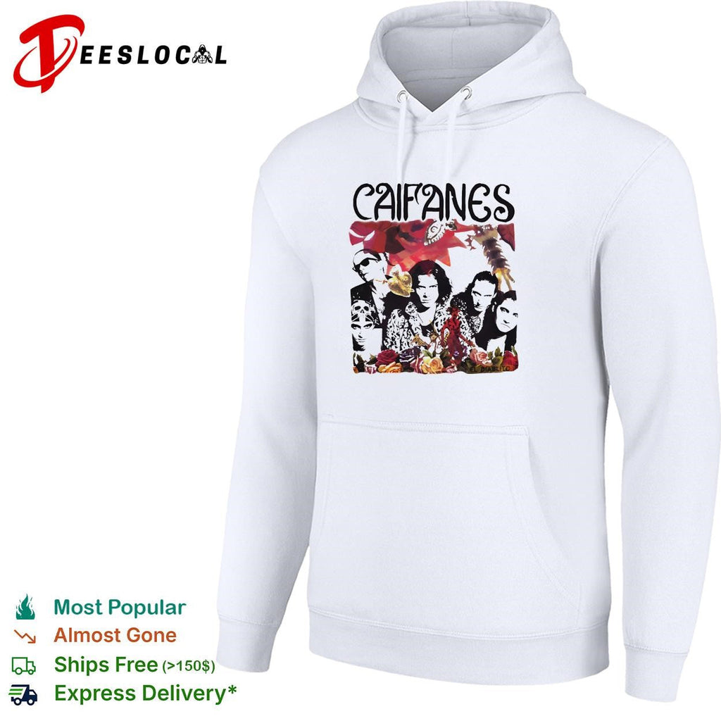 Caifanes band portrait collage with floral border illustration graphic shirt Unisex