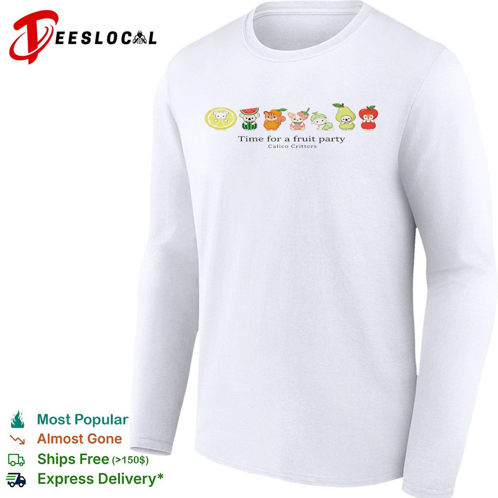 Calico Critters Time for a fruit party lemon watermelon orange strawberry melon shirt Unisex