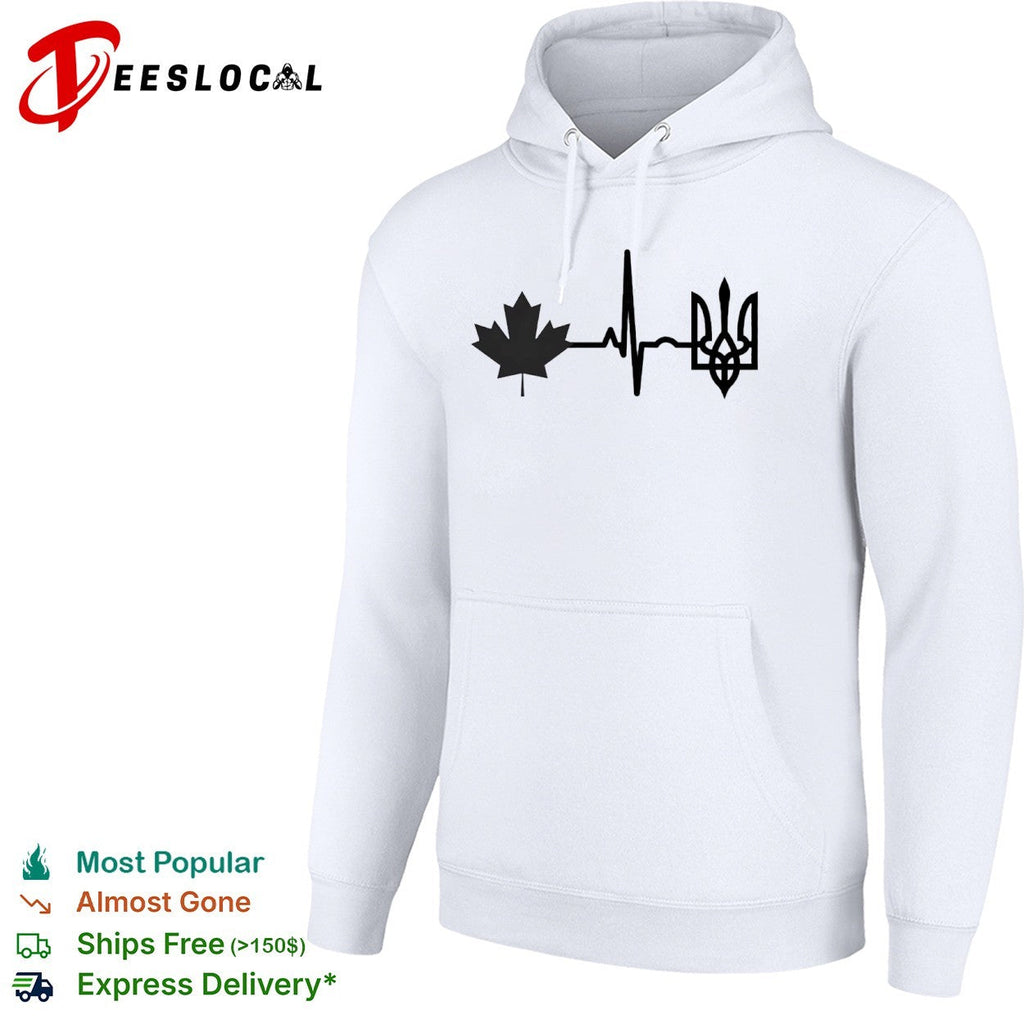 Canada and Ukraine Heartbeat shirt Unisex