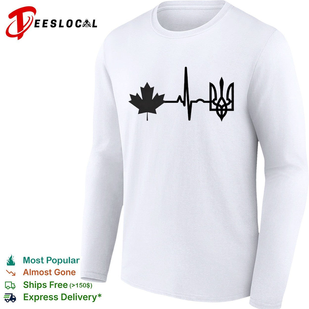 Canada and Ukraine Heartbeat shirt Unisex