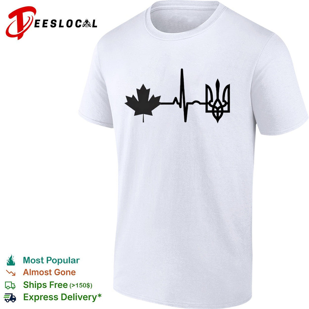 Canada and Ukraine Heartbeat shirt Unisex