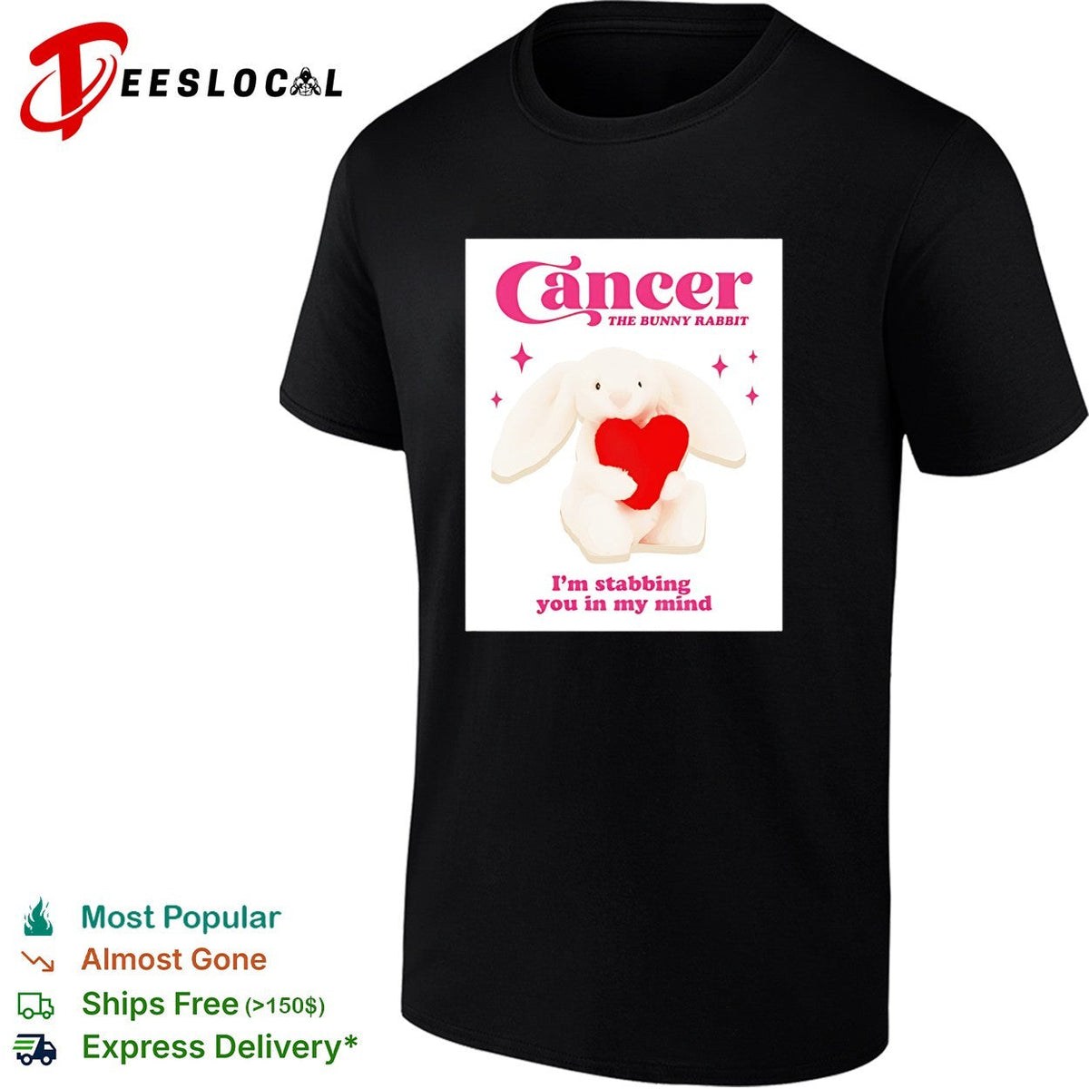 Cancer the bunny rabbit I’m stabbing you in my mind shirt Unisex