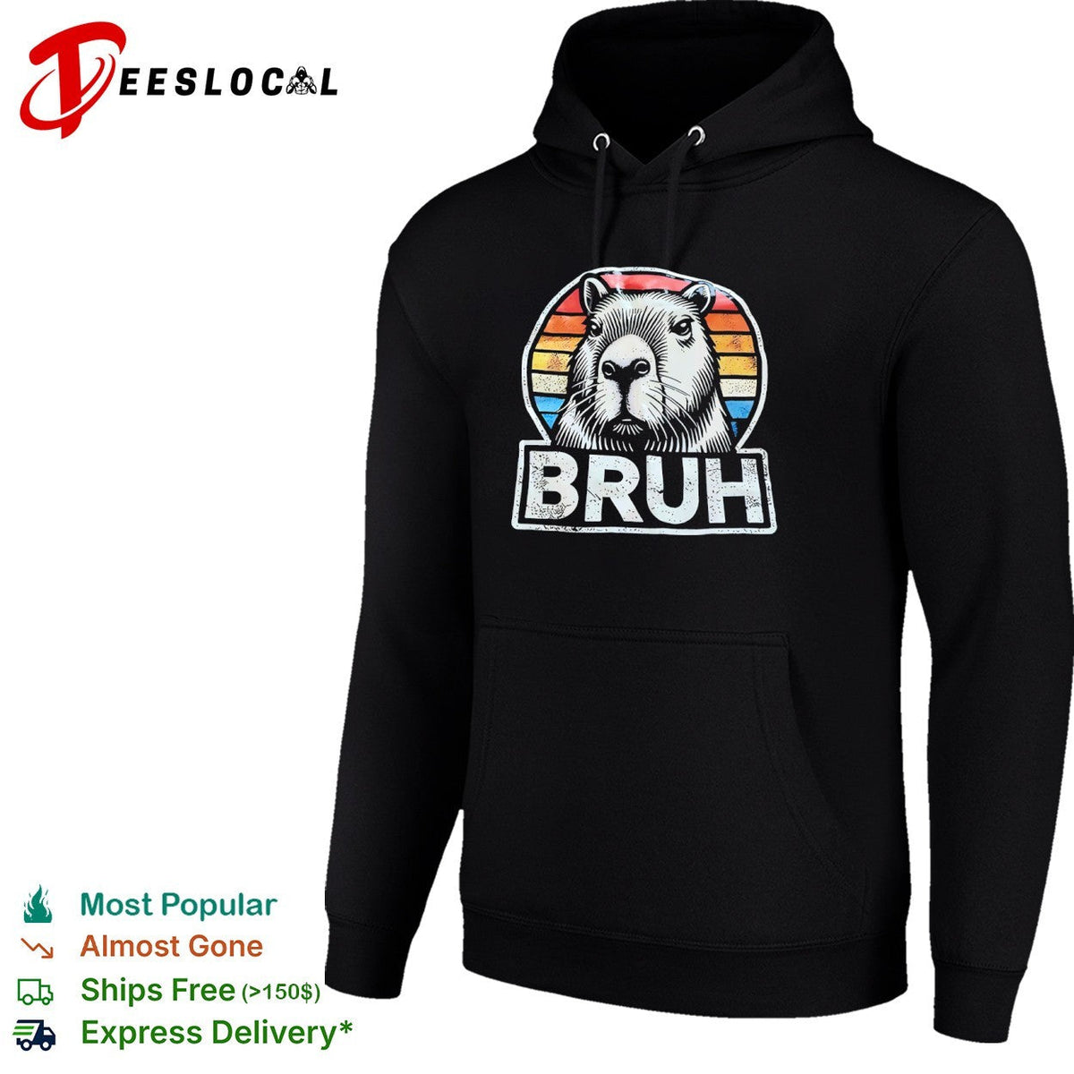Capybara Bruh Sunset Animal shirt Unisex