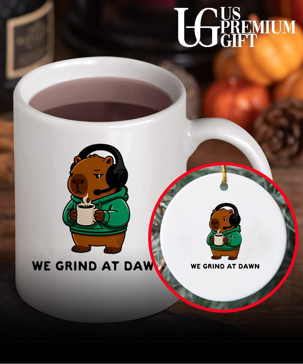 Capybara we grind at dawn shirt Unisex