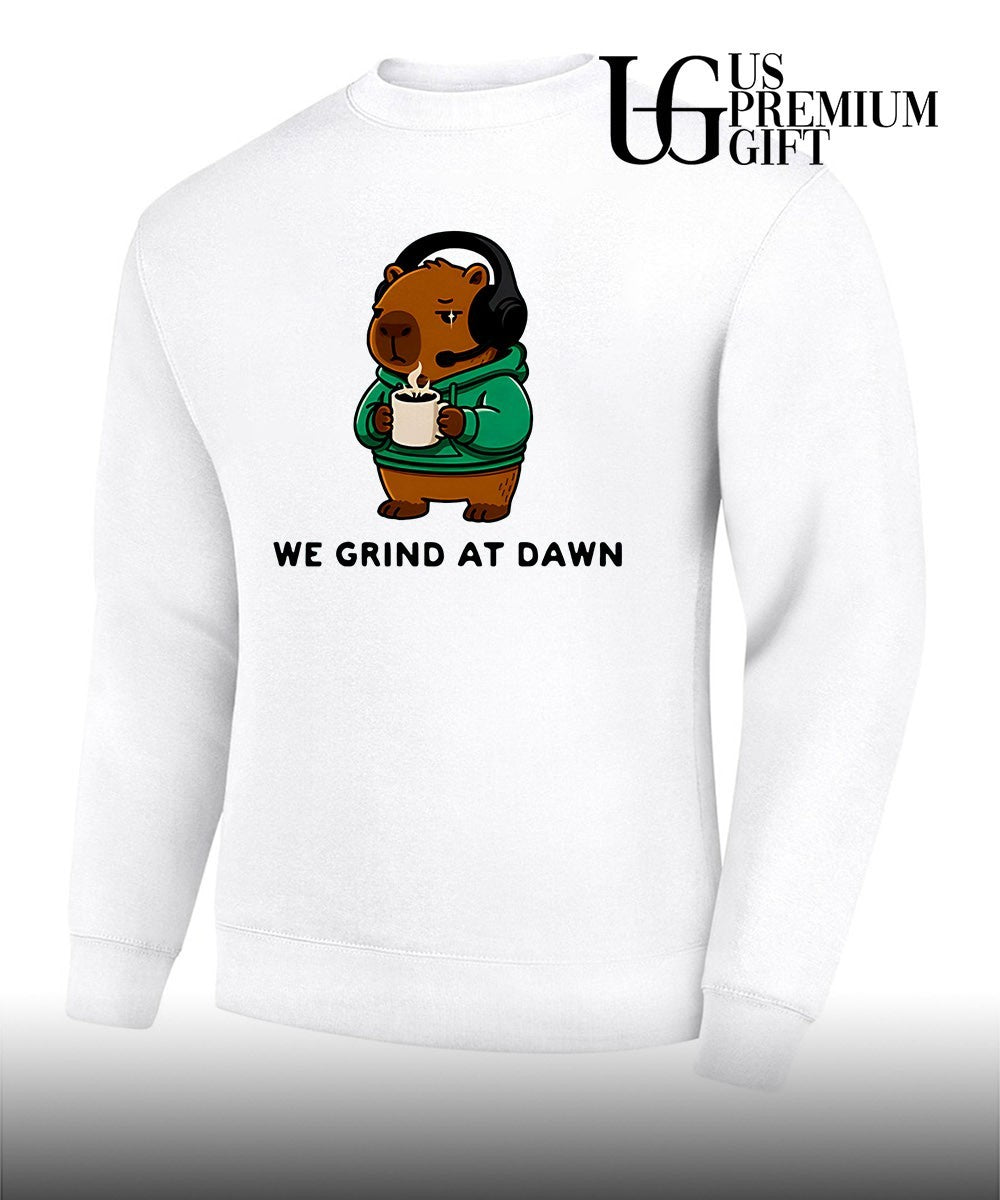 Capybara we grind at dawn shirt Unisex