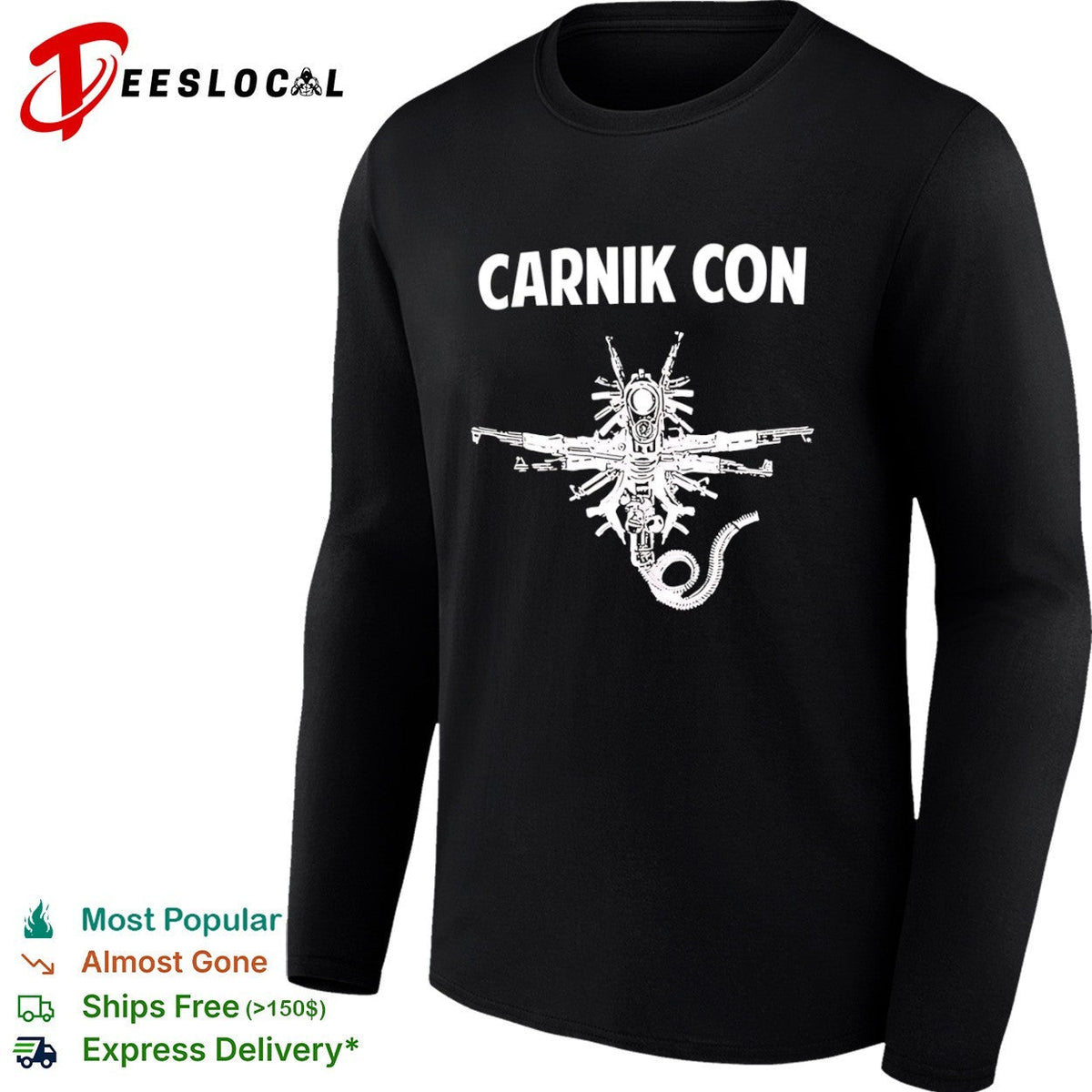 Carnik Con Alien Xenomorph Firearm Construct Gun Culture Shirt Unisex