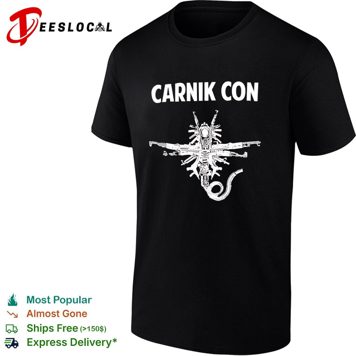 Carnik Con Alien Xenomorph Firearm Construct Gun Culture Shirt Unisex