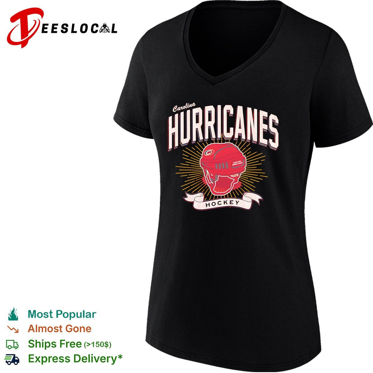 Carolina Hurricanes Hockey Team Logo with Helmet shirt Unisex