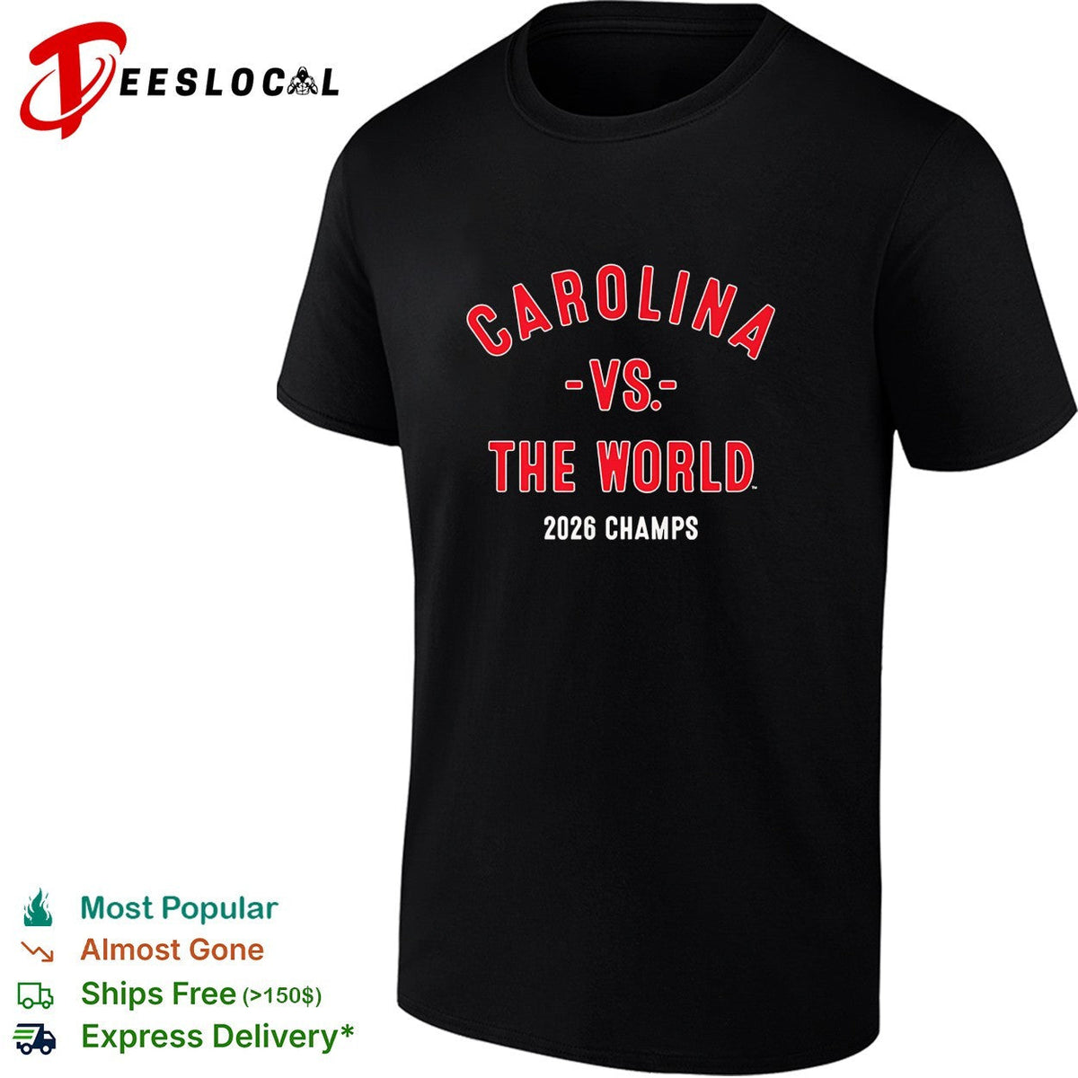 Carolina versus the world 2026 champs bold text shirt Unisex