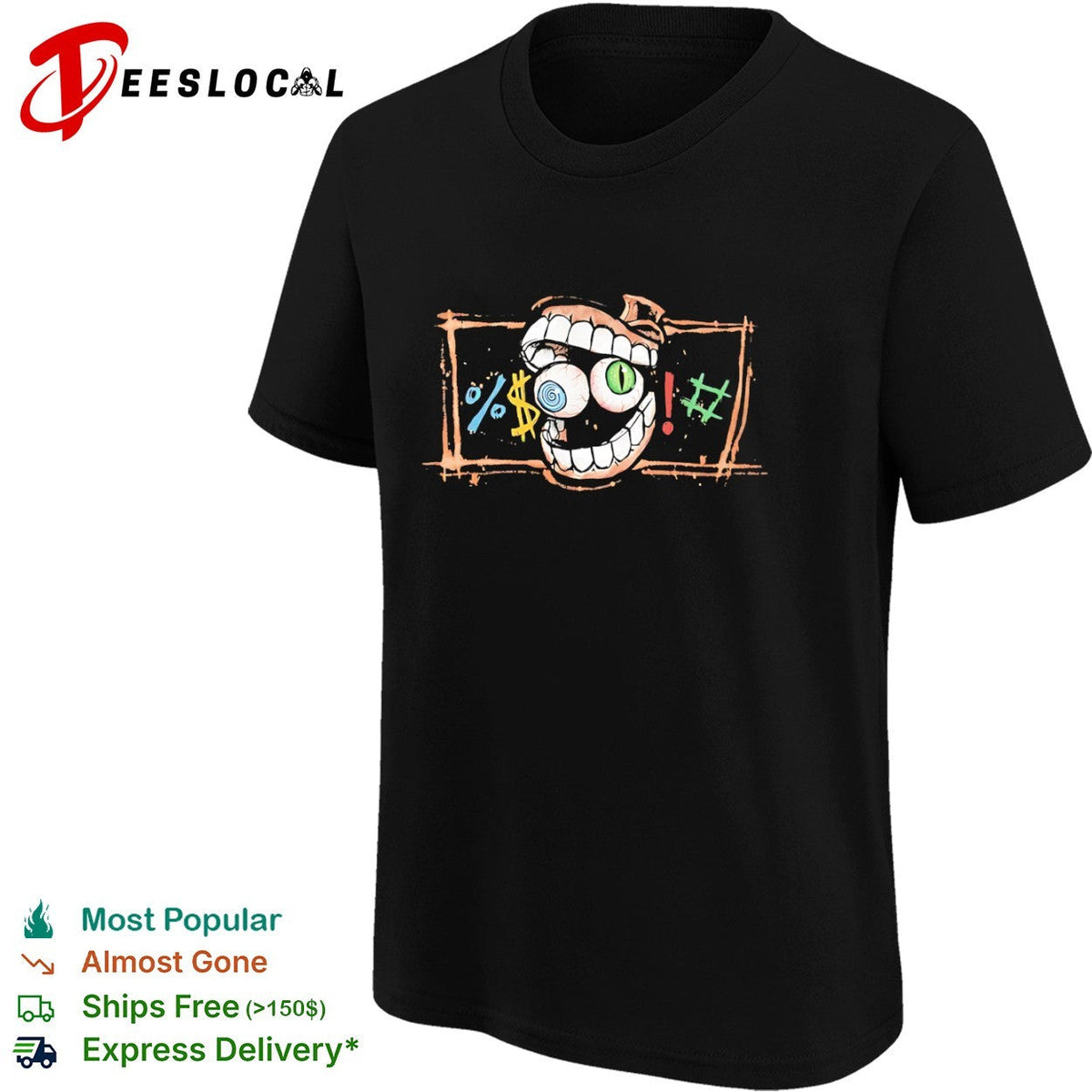 Cartoon Eyeball Mouth Symbols Swearing Cursing Comic shirt Unisex
