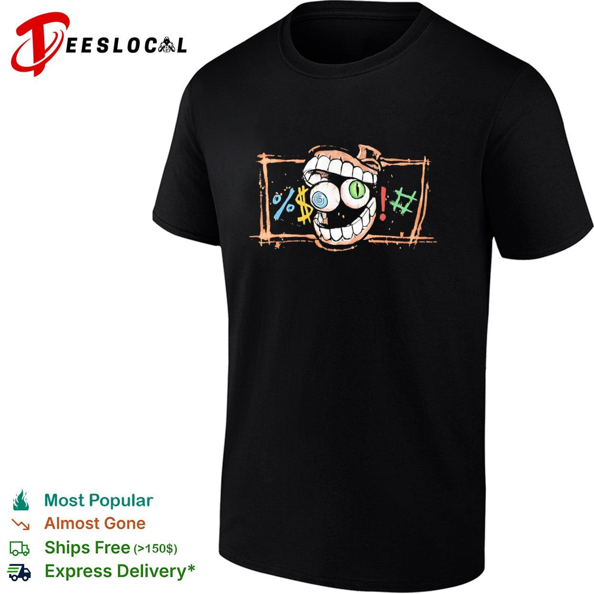 Cartoon Eyeball Mouth Symbols Swearing Cursing Comic shirt Unisex