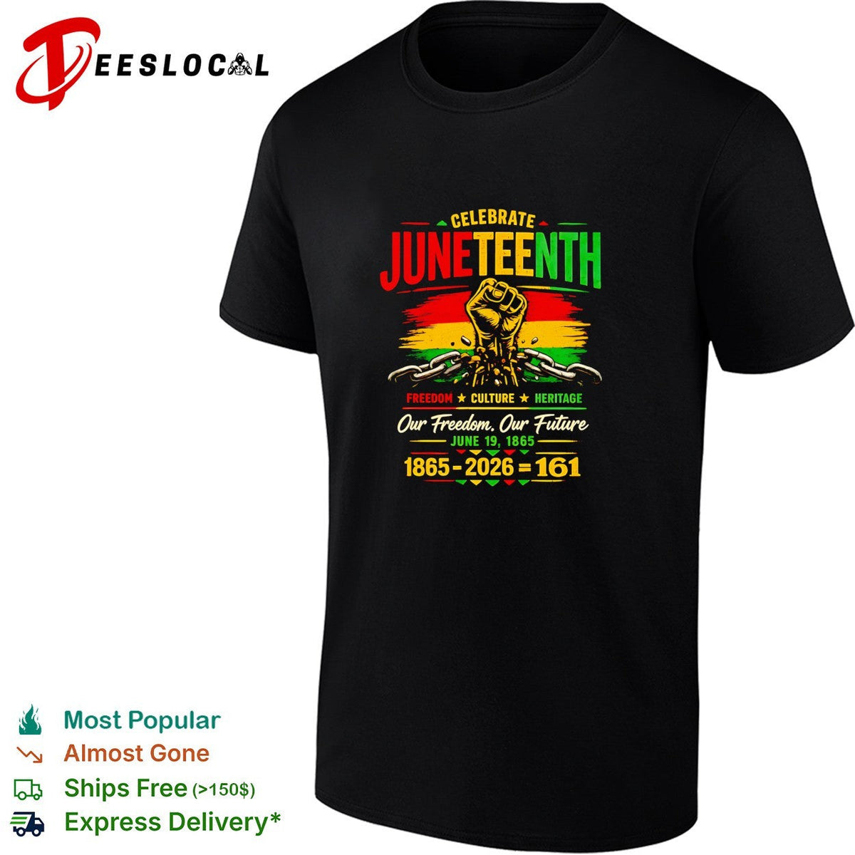 Celebrate Juneteenth freedom culture heritage our freedom our future 1865 2026 161 shirt Unisex
