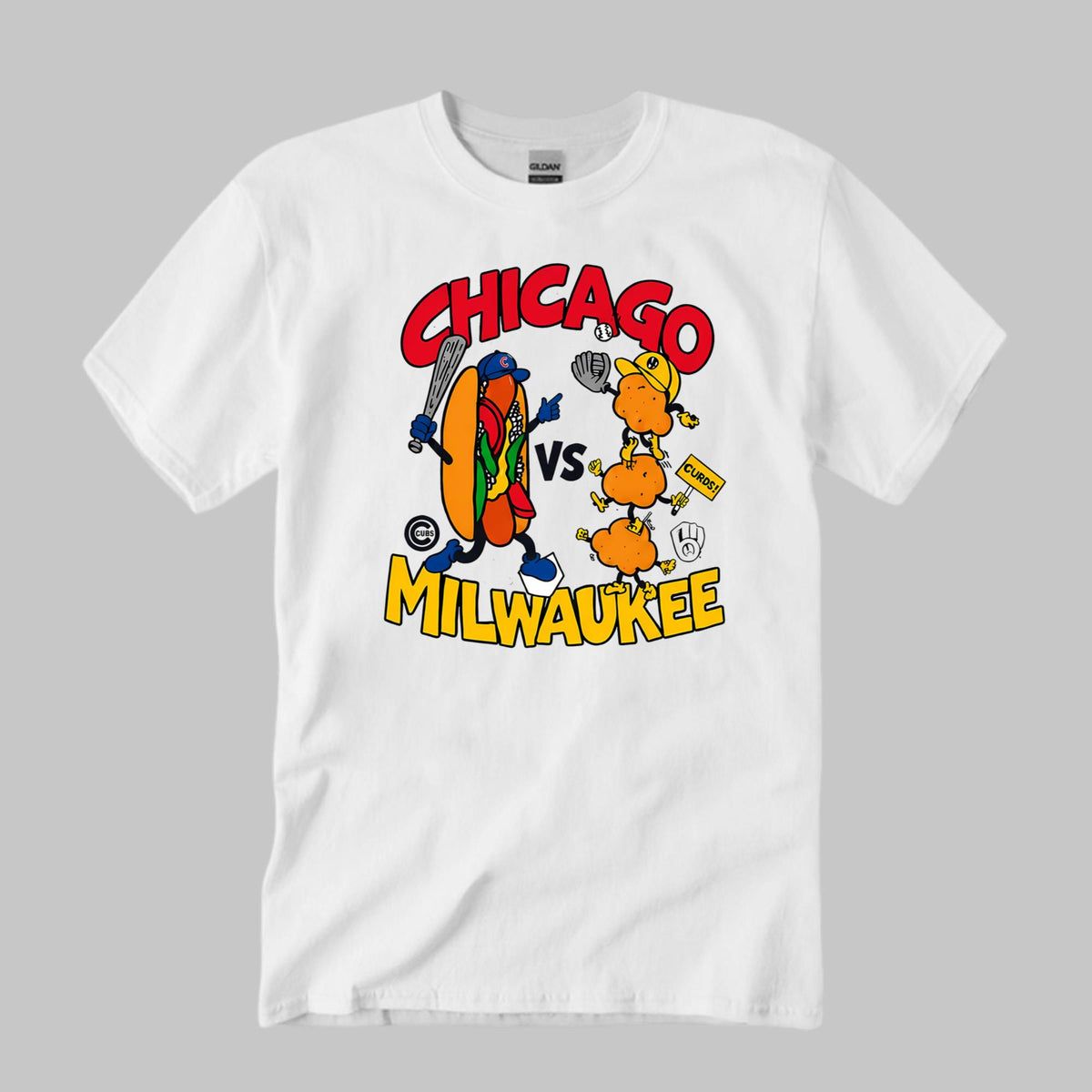 Chicago Milwaukee Rivalry Cartoon Hot Dog Shirt Unisex