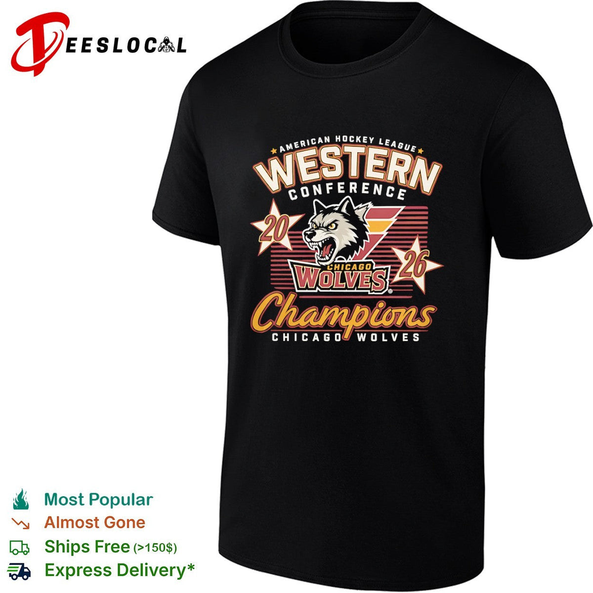 Chicago Wolves 2026 American Hockey League Western Conference Champions shirt Unisex