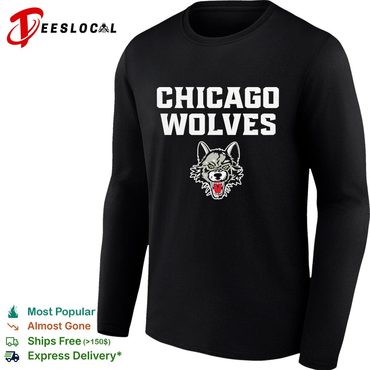 Chicago Wolves hockey team logo shirt Unisex