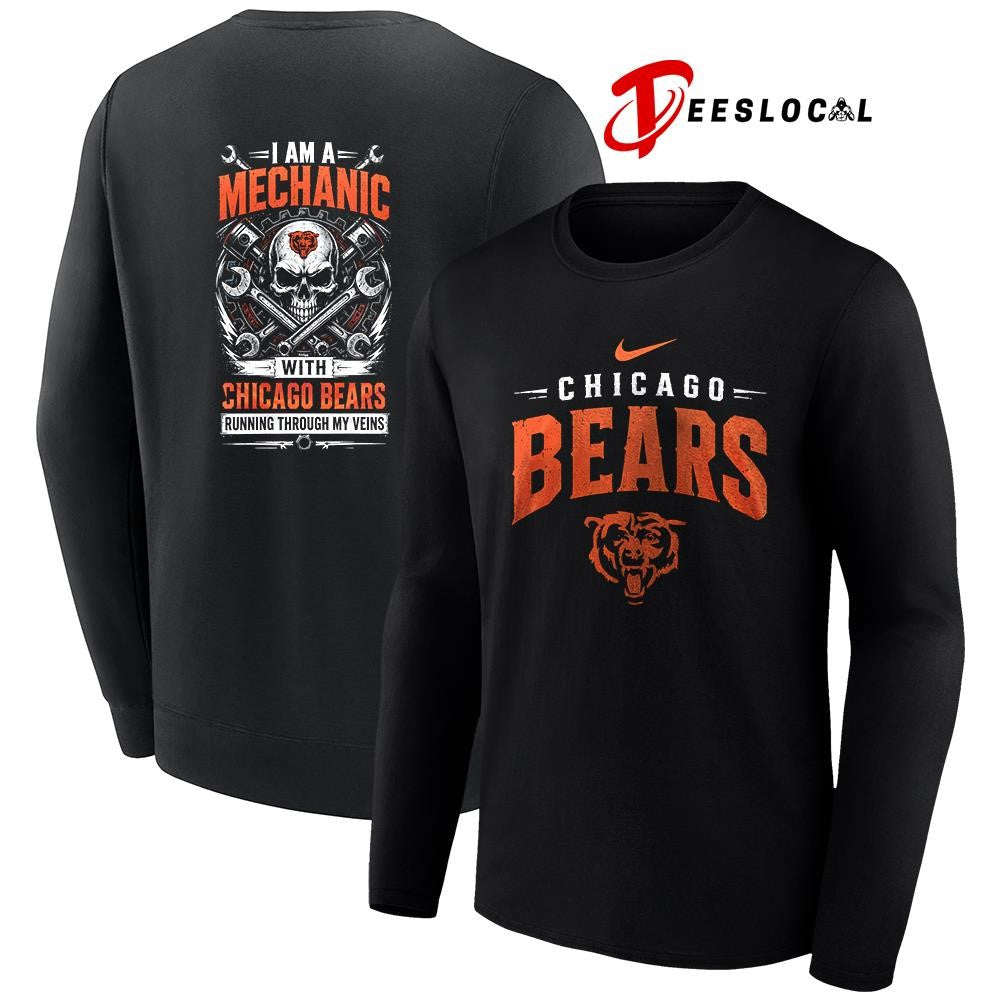 ChicagoBearsIamamechanicrunningthroughmyveinsskeletonshirt Unisex