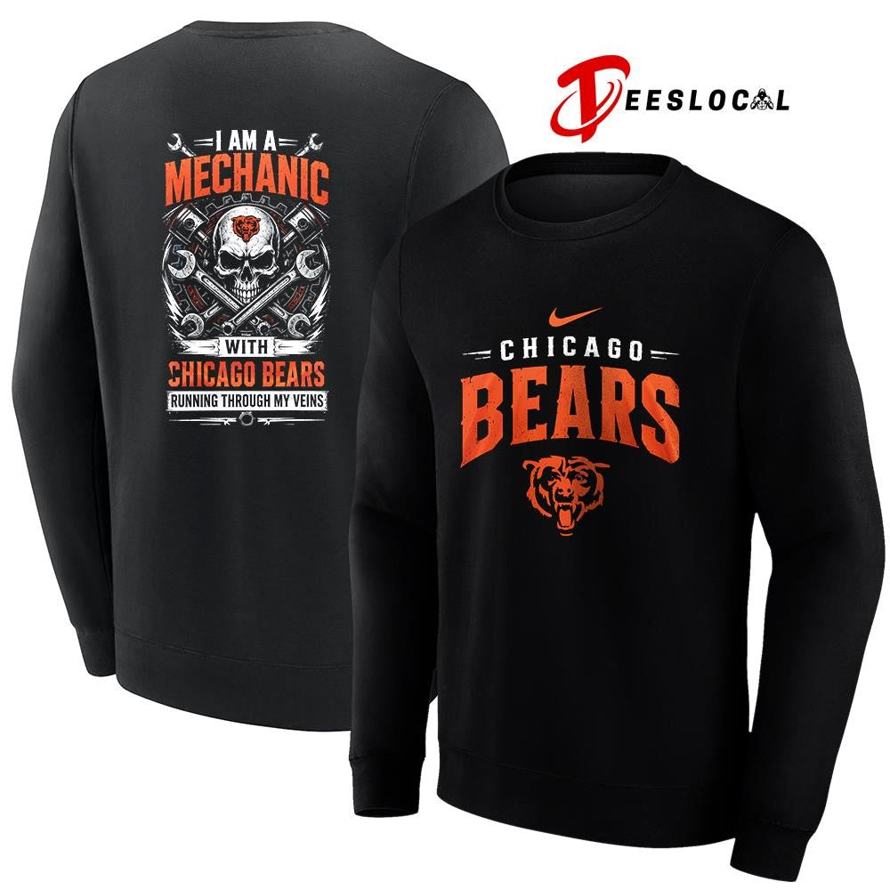 ChicagoBearsIamamechanicrunningthroughmyveinsskeletonshirt Unisex