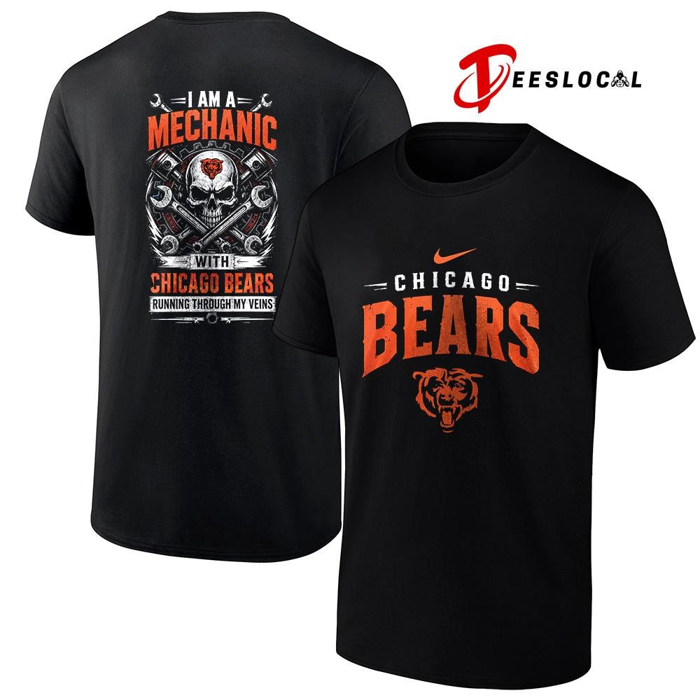 ChicagoBearsIamamechanicrunningthroughmyveinsskeletonshirt Unisex