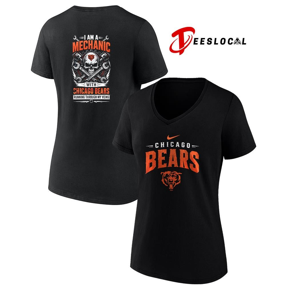 ChicagoBearsIamamechanicrunningthroughmyveinsskeletonshirt Unisex