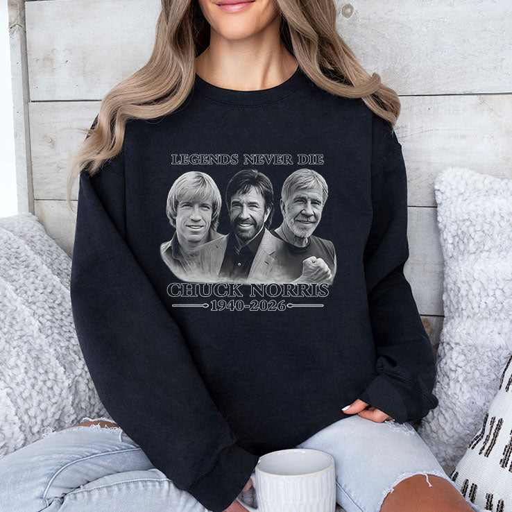 Chuck Norris Legends Never Die 1940-2026 Shirt Unisex