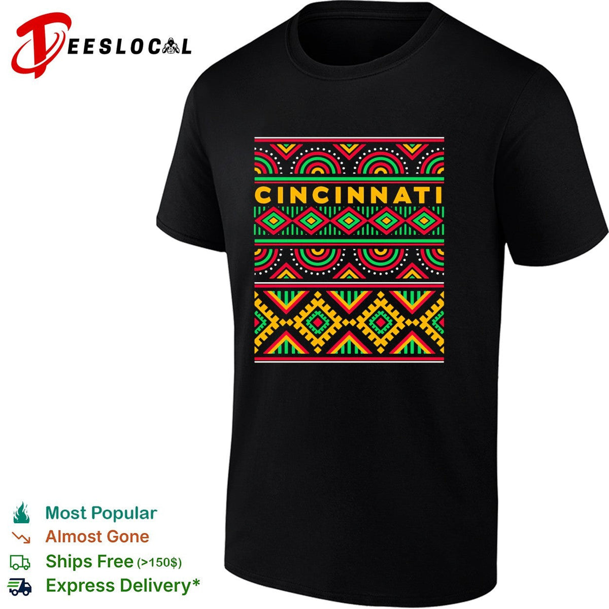 Cincinnati tribal pattern typography shirt Unisex