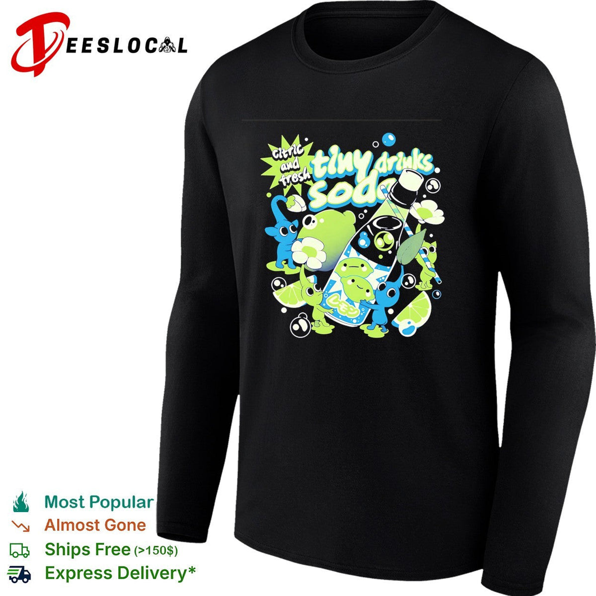 Citric tiny drinks soda frog cartoon cute kawaii shirt Unisex