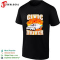 Civic Driver Honda Car JDM Automotive balzing graphic shirt Unisex