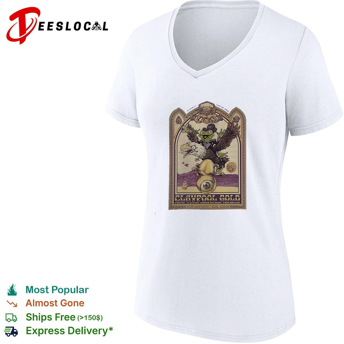 Claypool Gold Primus Claypool Lennon Delirium and Frog Brigade Dillon Colorado On June 28 2026 shirt