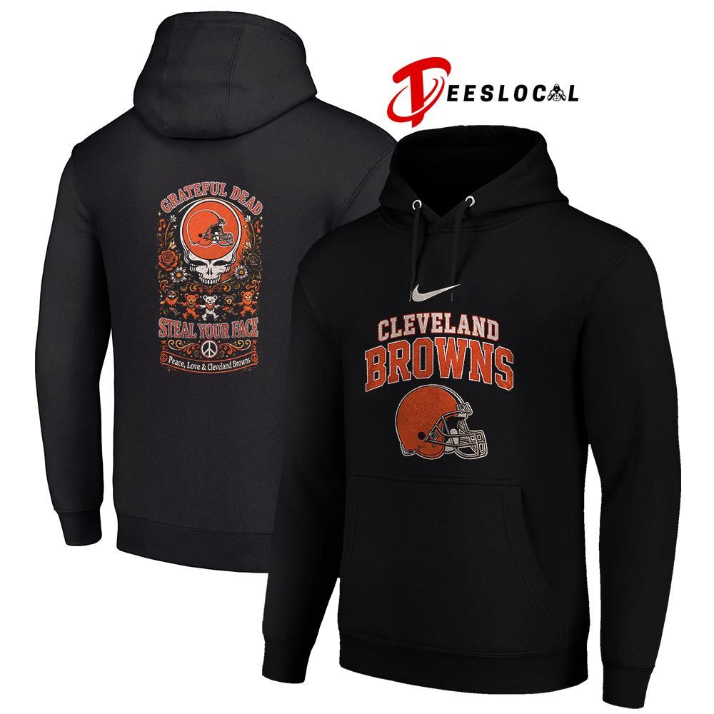 Cleveland Browns x Grateful Dead steal your face peace love logo shirt Unisex