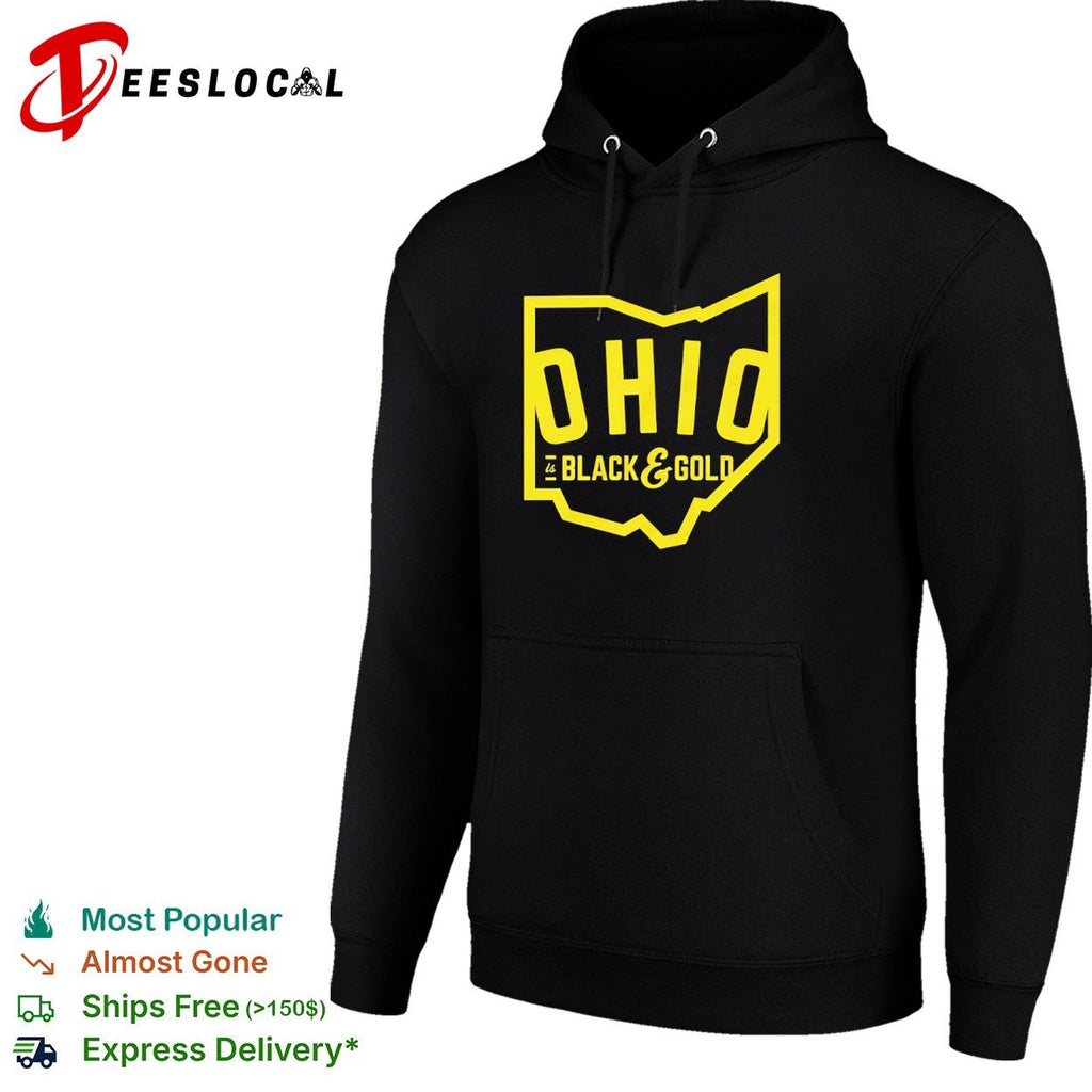 Columbus Crew state map Ohio is black and gold shirt Unisex