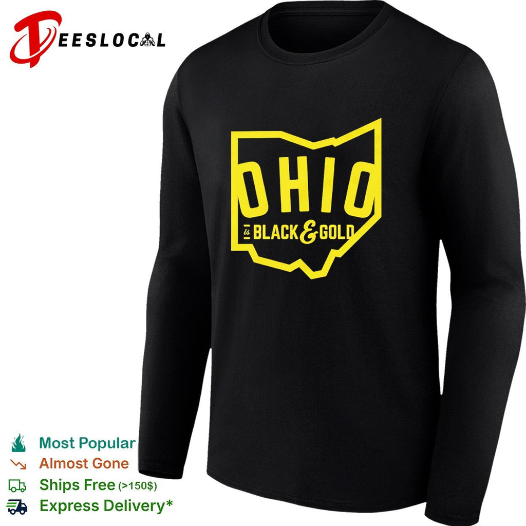 Columbus Crew state map Ohio is black and gold shirt Unisex