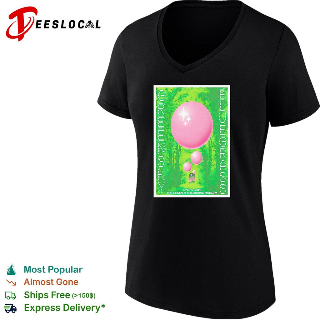 Concert poster pink balloon green forest Shelburne Museum shirt Unisex