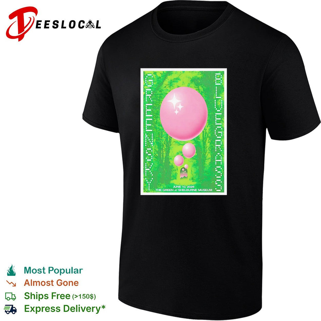 Concert poster pink balloon green forest Shelburne Museum shirt Unisex