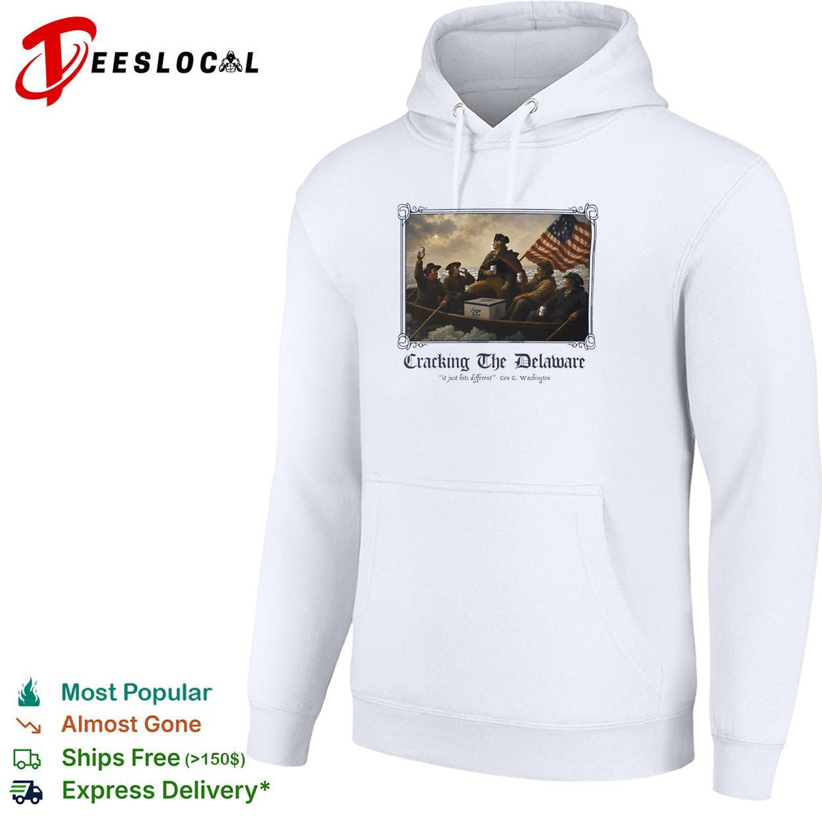 Cracking the Delaware George Washington crossing river beer parody graphic shirt Unisex