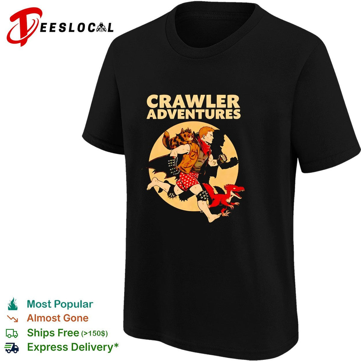 Crawler Adventures fantasy dungeon character running creatures shirt Unisex