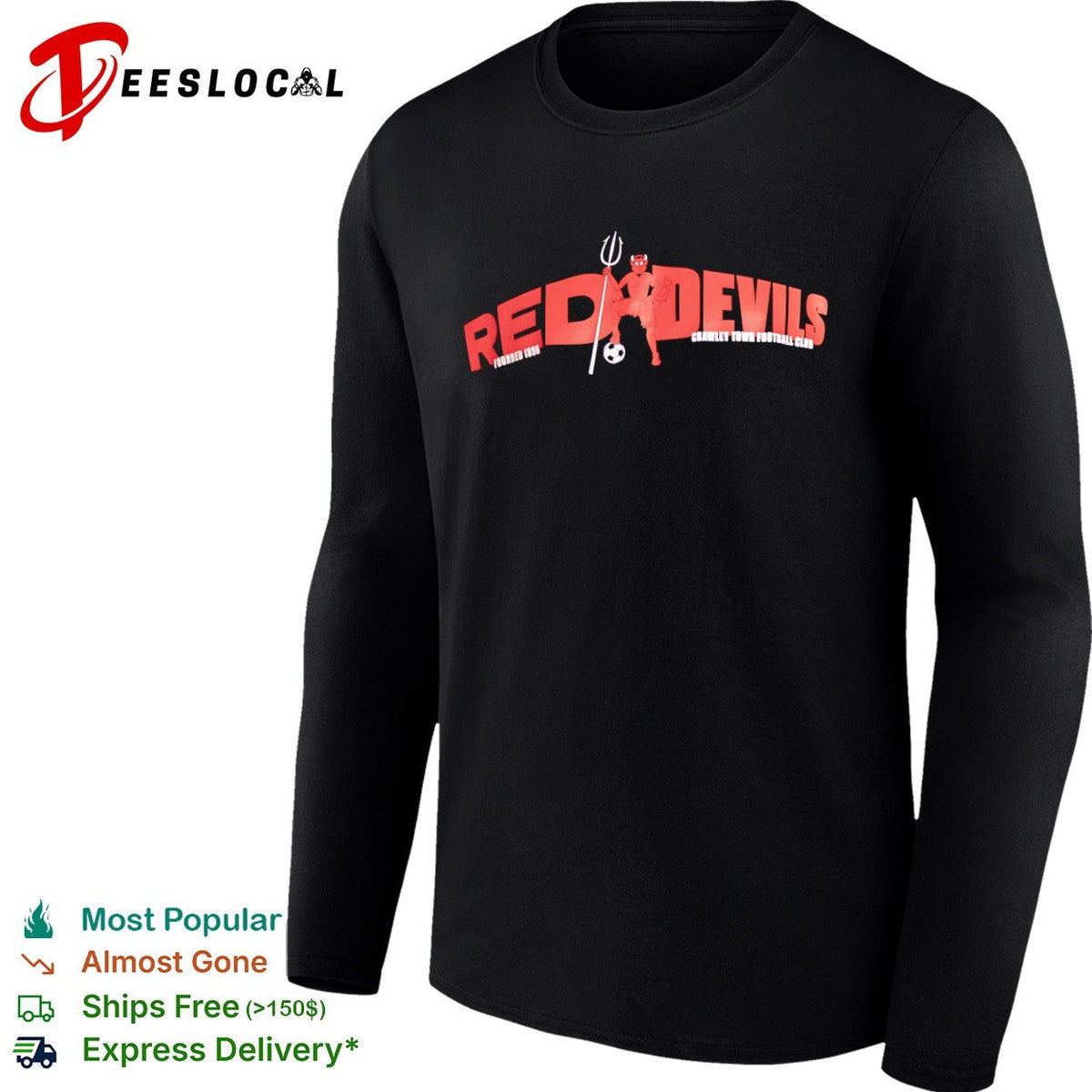 Crawley Town Football Club Red Devils Founded 1896 shirt Unisex