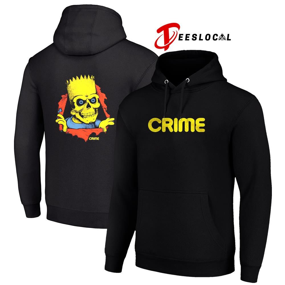 Crime x Bart Red Skull cartoon shirt Unisex