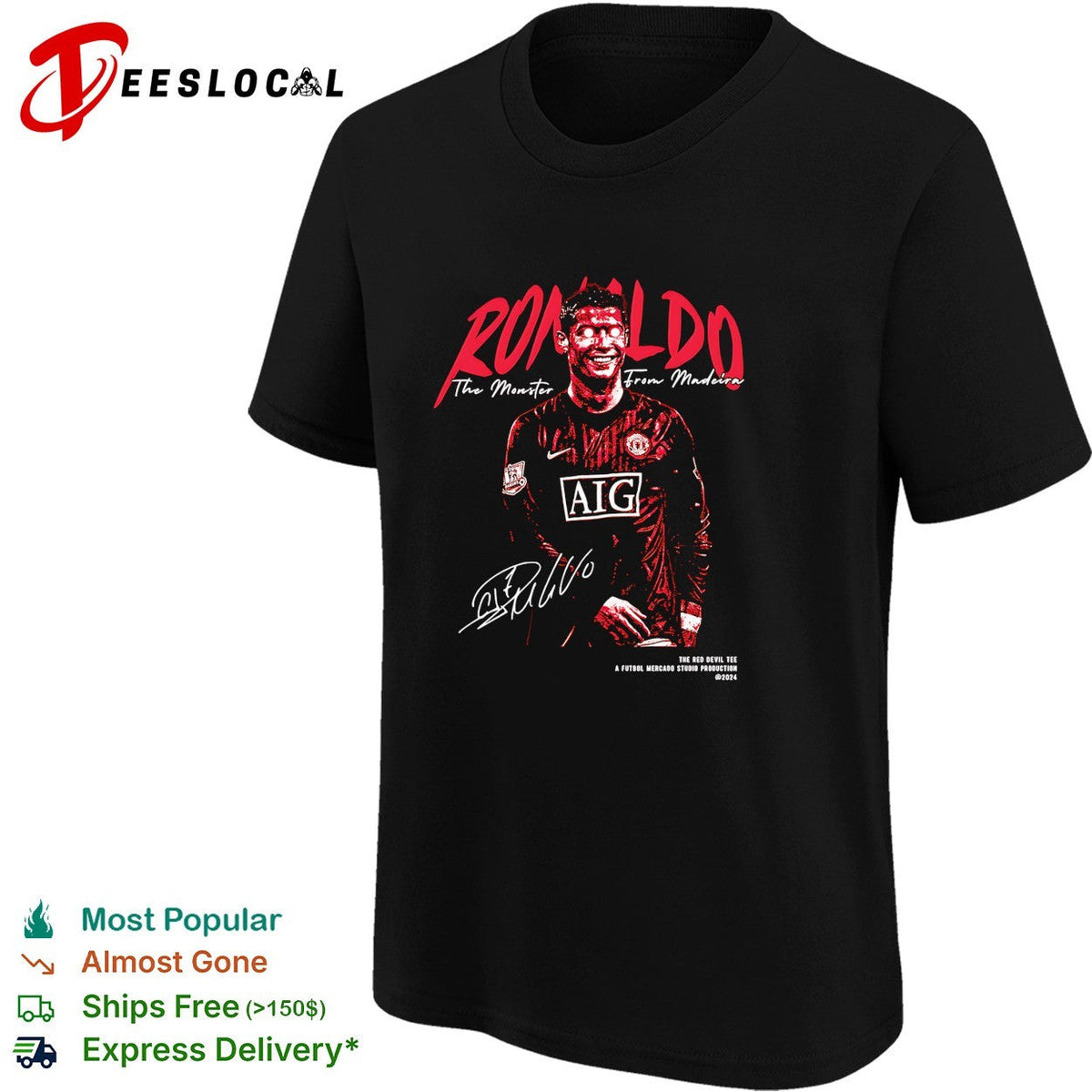 Cristiano Ronaldo Manchester United the monster from Madeira signature shirt Unisex