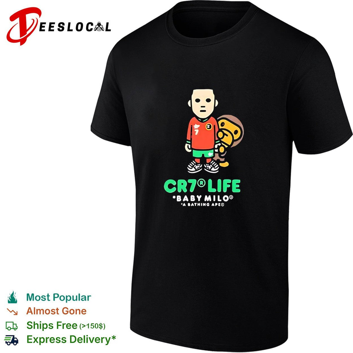 Cristiano Ronaldo Portugal national team CR7 Life Baby Milo A Bathing Ape shirt Unisex
