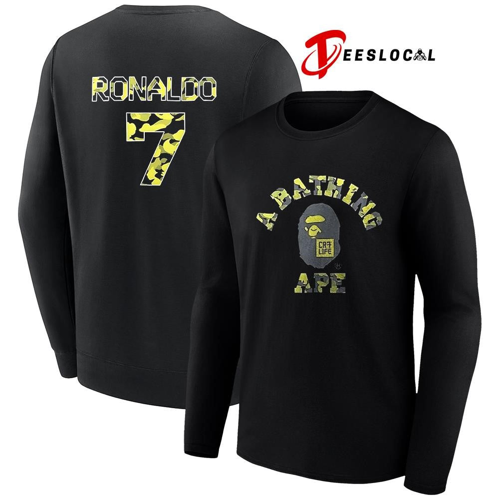 CristianoRonaldoXBAPECR7lifecollectionABathingApeCamonumber7shirt Unisex